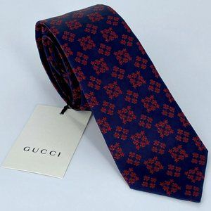 🚫SOLD🚫Brand New Authentic Men’s Gucci Bee & Stars Print Silk Tie With Tags